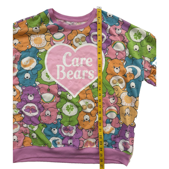 Care Bears Boxy Sweatshirt Womens XL Multicolor All Over Print Pullover Hybrid - Picture 5 of 7